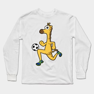 Giraffe at Soccer Sports Long Sleeve T-Shirt